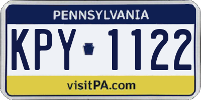 PA license plate KPY1122