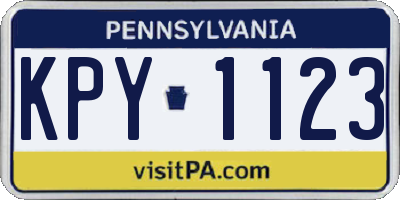PA license plate KPY1123