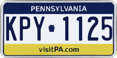 PA license plate KPY1125