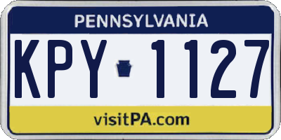 PA license plate KPY1127