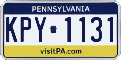 PA license plate KPY1131