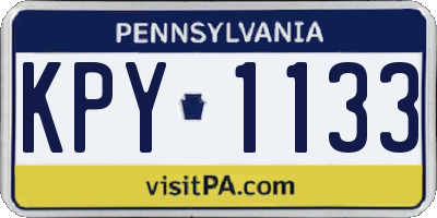 PA license plate KPY1133