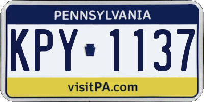 PA license plate KPY1137