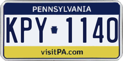 PA license plate KPY1140