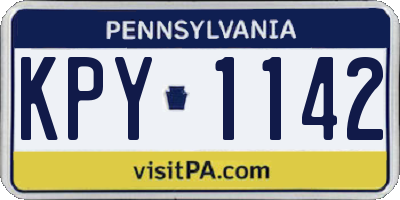 PA license plate KPY1142