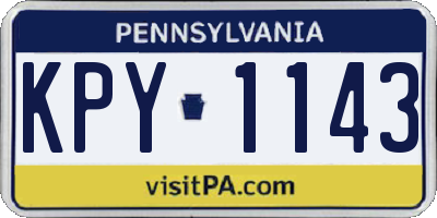 PA license plate KPY1143