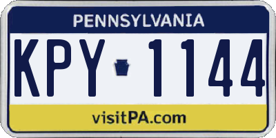 PA license plate KPY1144