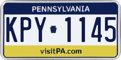 PA license plate KPY1145