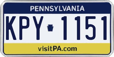 PA license plate KPY1151