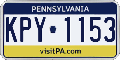 PA license plate KPY1153