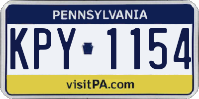 PA license plate KPY1154