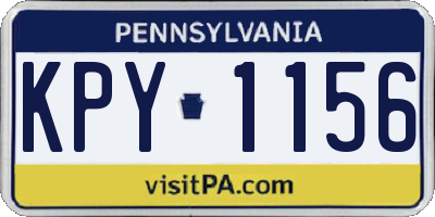 PA license plate KPY1156