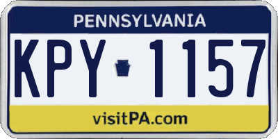 PA license plate KPY1157