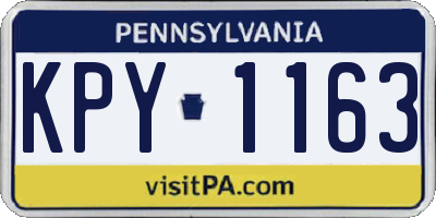PA license plate KPY1163