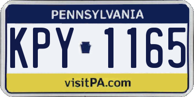 PA license plate KPY1165
