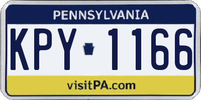 PA license plate KPY1166