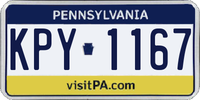 PA license plate KPY1167