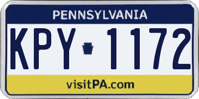 PA license plate KPY1172