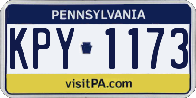 PA license plate KPY1173