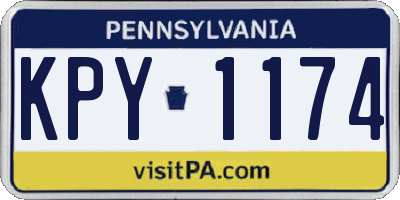 PA license plate KPY1174