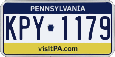 PA license plate KPY1179
