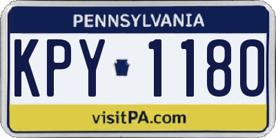 PA license plate KPY1180