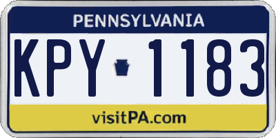 PA license plate KPY1183
