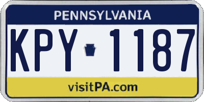 PA license plate KPY1187