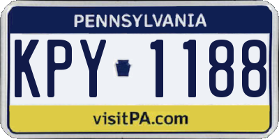 PA license plate KPY1188