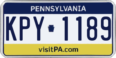 PA license plate KPY1189