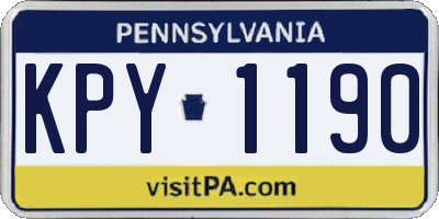PA license plate KPY1190
