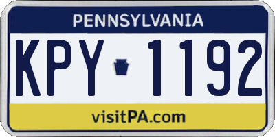 PA license plate KPY1192