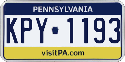 PA license plate KPY1193