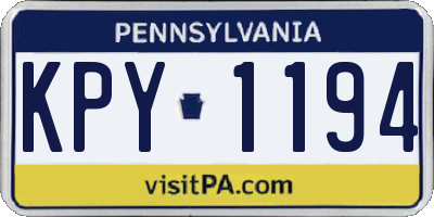 PA license plate KPY1194