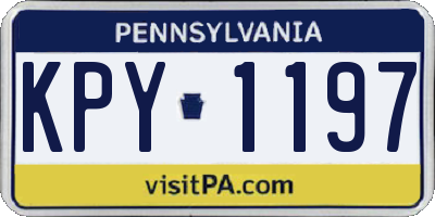 PA license plate KPY1197