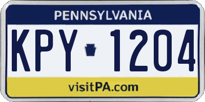 PA license plate KPY1204