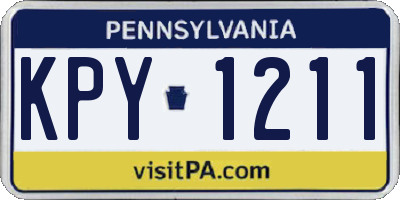 PA license plate KPY1211