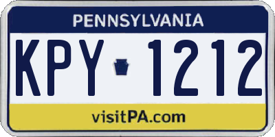 PA license plate KPY1212