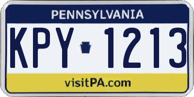 PA license plate KPY1213