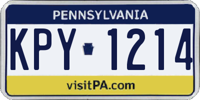PA license plate KPY1214