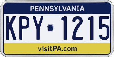 PA license plate KPY1215