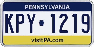 PA license plate KPY1219