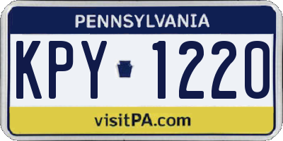 PA license plate KPY1220