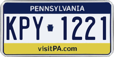 PA license plate KPY1221