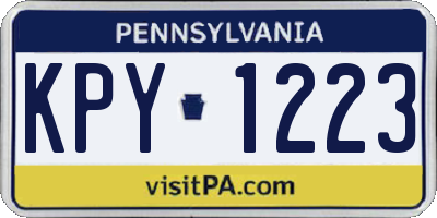 PA license plate KPY1223