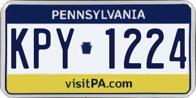 PA license plate KPY1224