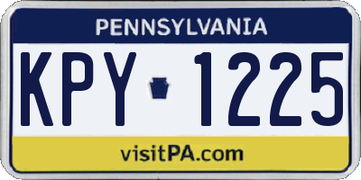 PA license plate KPY1225