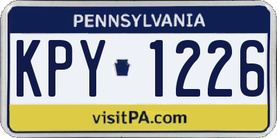 PA license plate KPY1226