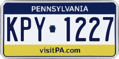 PA license plate KPY1227