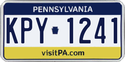 PA license plate KPY1241
